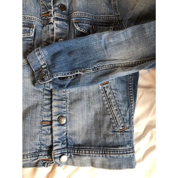 J. Crew light blue faded Jean denim jacket women's size xs extra small - Picture 4 of 7